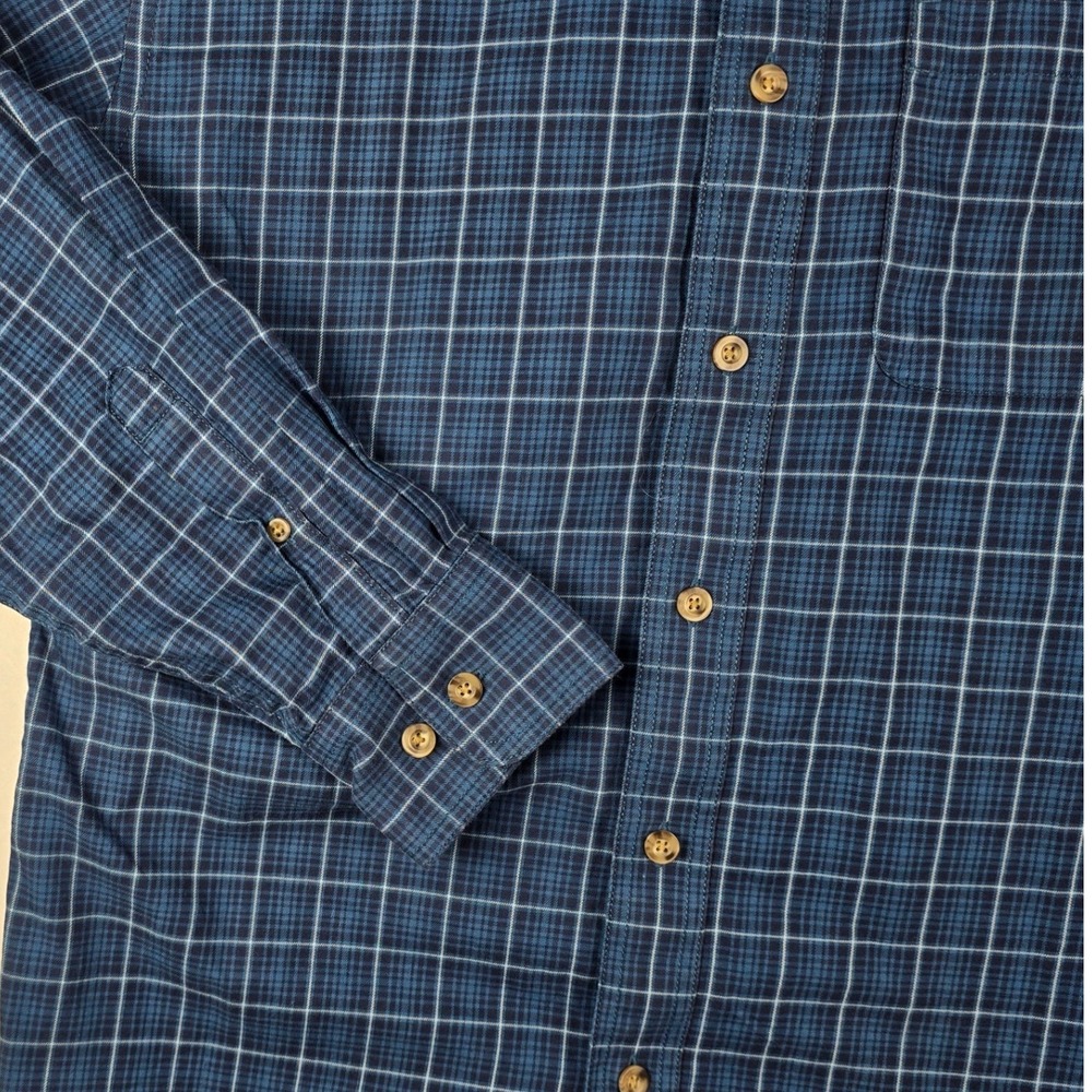 RedHead Wrinkle Free Plaid Button Down Shirt Mens Medium Blue Long Sleeve Pocket - Picture 3 of 8